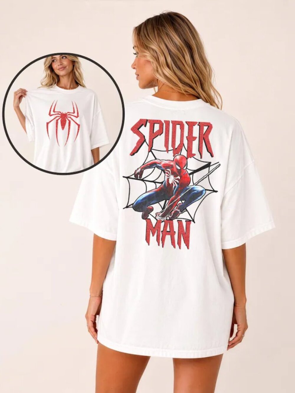 Spiderman Graphic Shirt, Distressed Spider-Man Comic Tee
